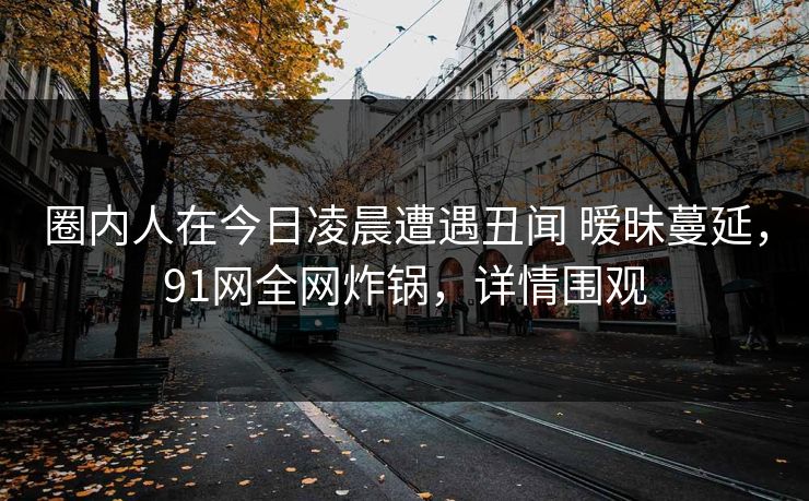 圈内人在今日凌晨遭遇丑闻 暧昧蔓延，91网全网炸锅，详情围观